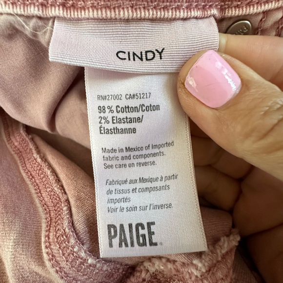 Rare button fly  pink Paige jeans size 29 (Cindy) - Picture 3 of 6